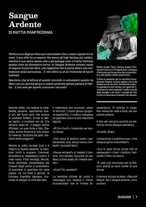 Racconto breve fantasy rivista sussurri